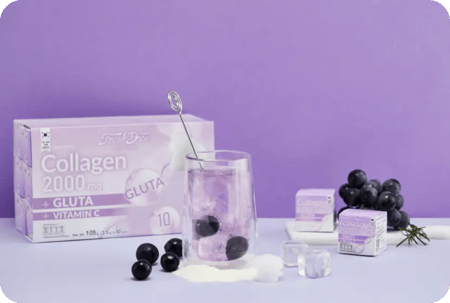 فريش دوز الكولاجين 2000 والجلوتا وفيتامين سي بنكهة العنب