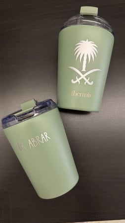 كوب حراري 350 مل أخضر ملكي (قابل للتخصيص)