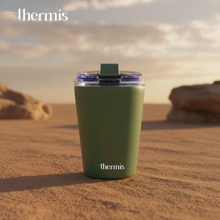 كوب حراري 350 مل أخضر ملكي (قابل للتخصيص)