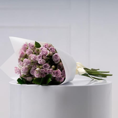 ورد بوكيه  ورد بيبي روز  متجر ورد  بنفسجي روزيتا  ورد  طبيعي اجمل باقة