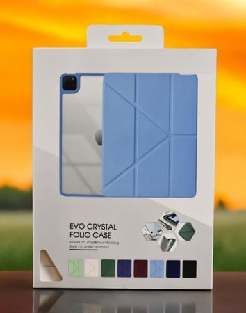 غطاء حماية إيفو كريستال فوليو لجهاز iPad – تصميم متعدد الطيات بألوان متنوعة لجميع موديلات الأيباد