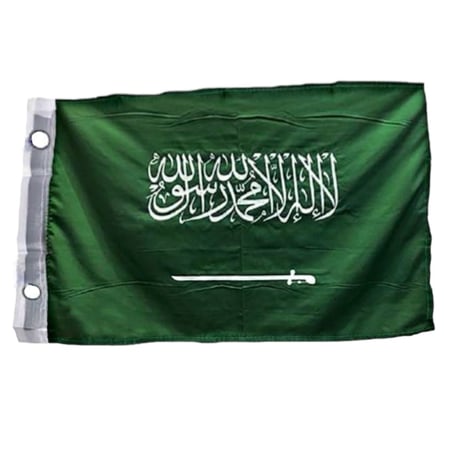 علم السعودية شباك مع حلقات 90*60 سم sbc 3575-008