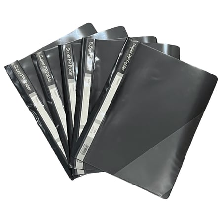 ملف عرض التقارير بلاستيك وجه شفاف A4 اسود POWER LINE