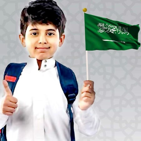 علم السعودية مع عصا بلاستيك 24*16 سم sbc 3575-024