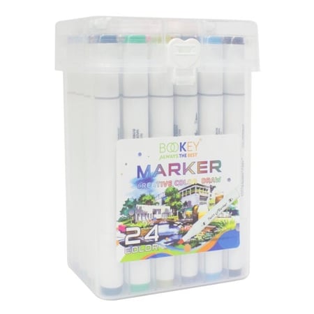 طقم الوان ماركر 24 لون BOOKEY BQ-2060-24
