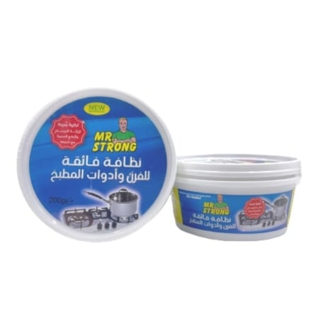 معجون لإزالة الاوساخ والبقع الصعبة مع تلميعه للفرن وادوات المطبخ MR STRONG