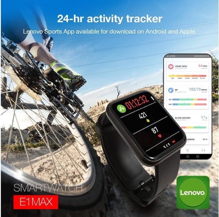 ساعة ذكية لينوفو فضي 1.69 انش Lenovo E1 MAX