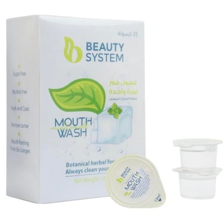 بيوتي سستم كبسولات غسول فم لمرة واحدة بنكهة النعناع 20 كبسولة 13 مل