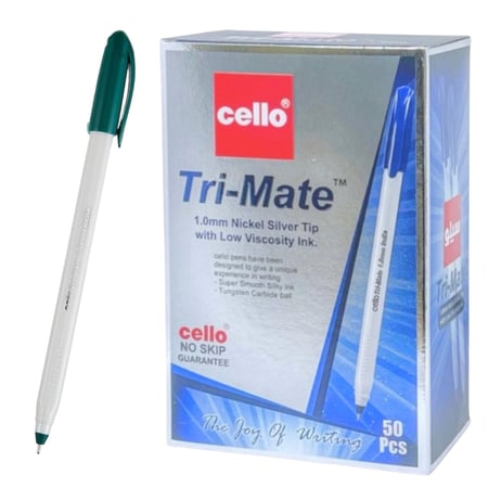 قلم حبر جاف اخضر 1 ملم Cello Tri-Mate