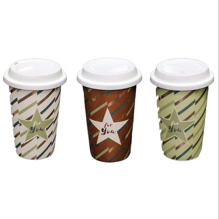 كوب سيراميك بغطاء سيليكون 420 مل ALSAHAH X0365