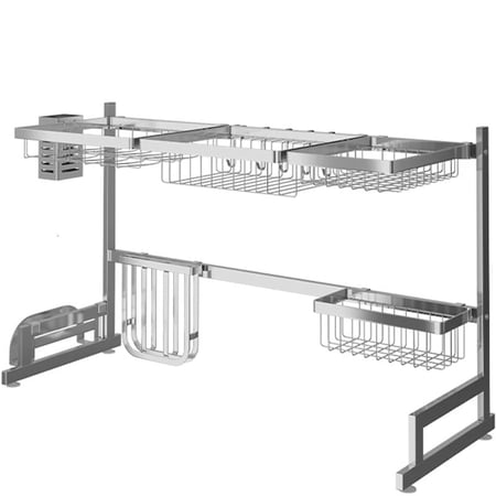 حامل أواني مطبخ ستانلس ستيل فضي مقاوم للصدأ EX-718697