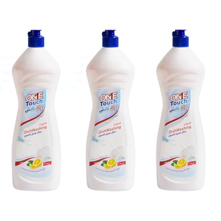صابون غسيل الأواني 1.3 لتر بعطر الليمون 3 حبات ONE Touch