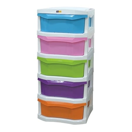 دروج تخزين بلاستيك 5 دروج ملون AF-2024-2