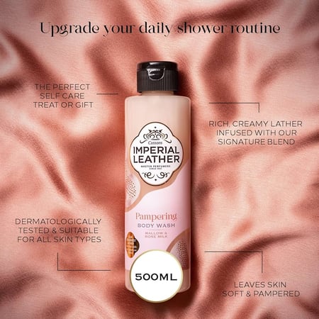 غسول الجسم السائل بخلاصة الخبيزه وحليب الورد 500 مل IMPERIAL LEATHER