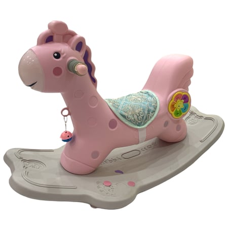 لعبة هزاز بلاستيك للاطفال بشكل حصان مع موسيقى