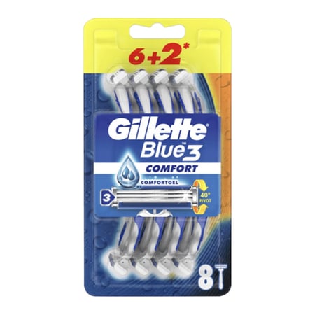 موس حلاقة 8 قطع 3 شفرات Gillette