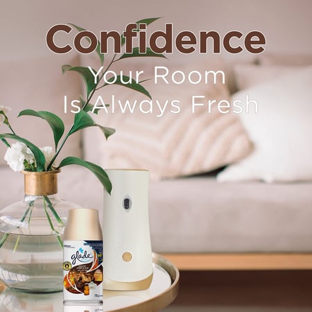 جهاز بخاخ أتوماتيكي وعبوة برائحة فخامة العنبر والعود 269 مل glade