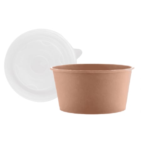 علب طعام ورقية بني 1000 مل 25 حبة OK