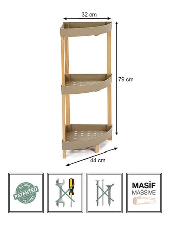 رف تنظيم زاوية 3 ارفف fix wood FIX-2002