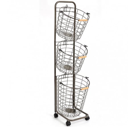 سلة غسيل بعجلات 3 طبقات لون اسود HE6384