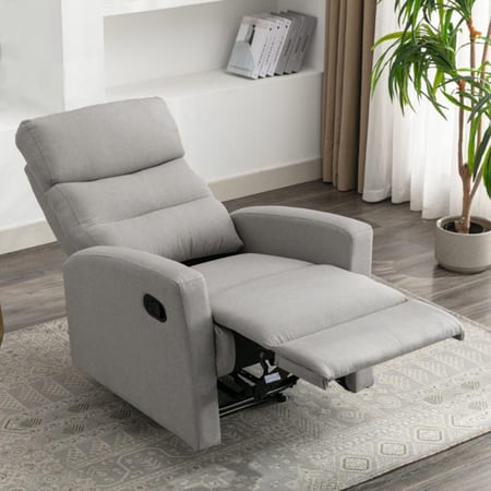 كرسي استرخاء هزاز قماش رمادي فاتح ASL-7187