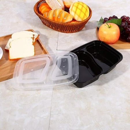 وعاء بلاستيك مقسم للميكروويف 750 مل 5 قطع BC-0103