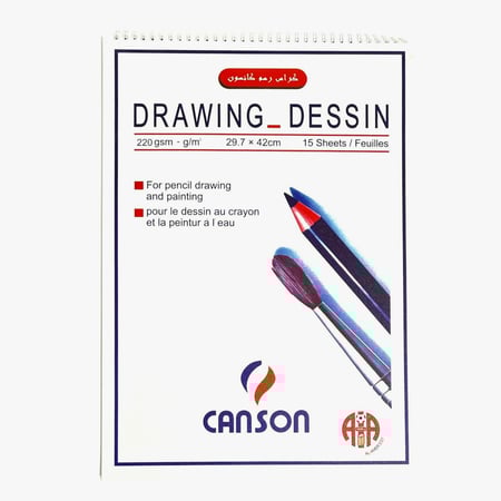 كراسة رسم سميك 15 ورقة مقاس 29.7*42 سم 220gsm