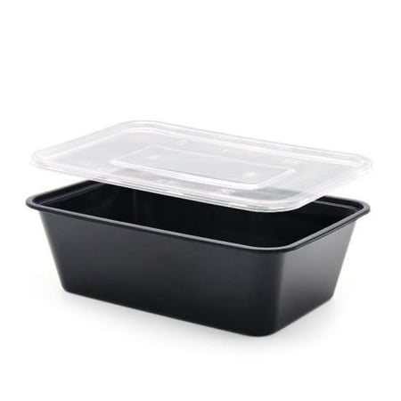 وعاء بلاستيك للميكروويف 1000 مل 50 قطعة 0106705