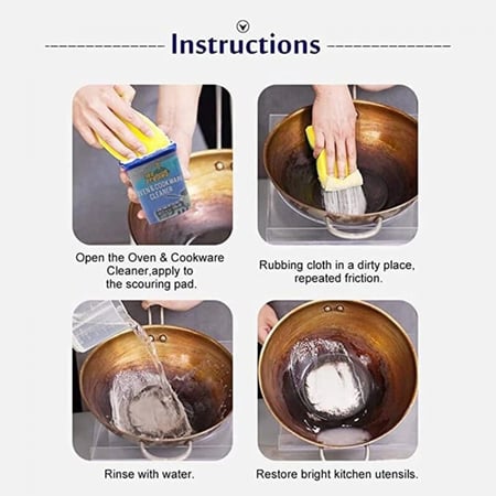 معجون لإزالة الاوساخ والبقع الصعبة مع تلميعه للفرن وادوات المطبخ MR STRONG