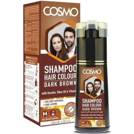 كوزمو شامبو صبغة الشعر بني داكن 180 مل COSMO