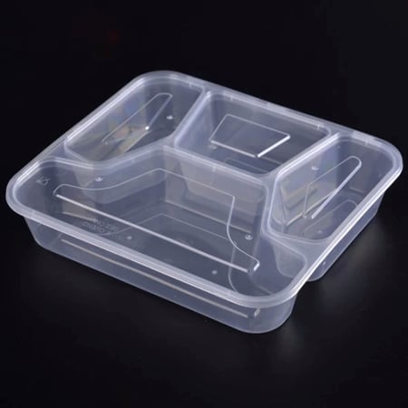 وعاء بلاستيك مقسم للميكروويف 750 مل 4 قطع BC-0104