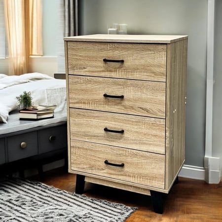 كومدينة جانبية خشب بيج 4 أدراج AW15581-2