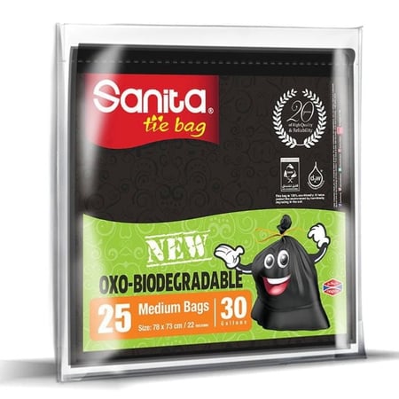 أكياس نفايات بربطة 30 جالون 25 كيس Sanita