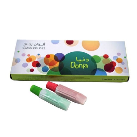 الوان زجاج 12 لون 6 مل دنيا Donia
