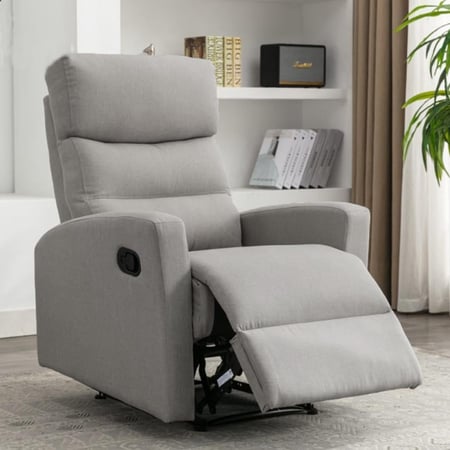 كرسي استرخاء هزاز قماش رمادي فاتح ASL-7187