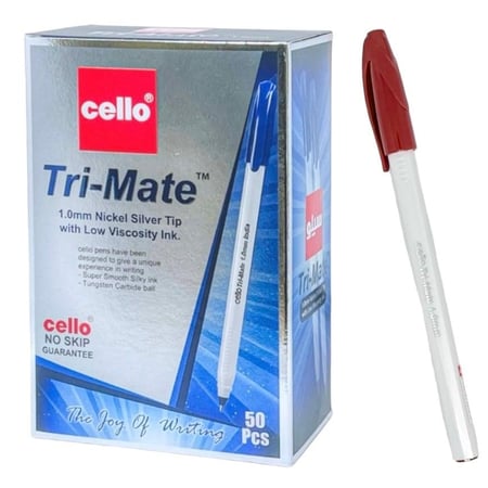 قلم حبر جاف احمر 1 ملم Cello Tri-Mate