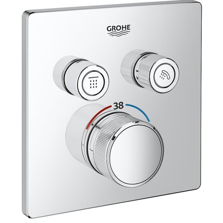 وجه خلاط دش مخفي مربع كروم سمارت بوكس جروهي GROHE