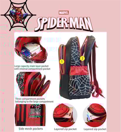 شنطة مدرسية سبايدرمان