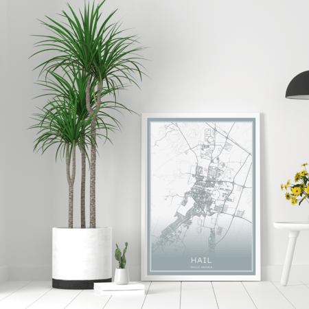 لوحة كانفس مدينة حائل لون ازرق