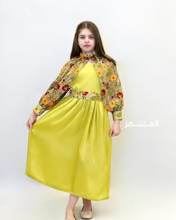 فستان ناصفة10- أخضر ليموني