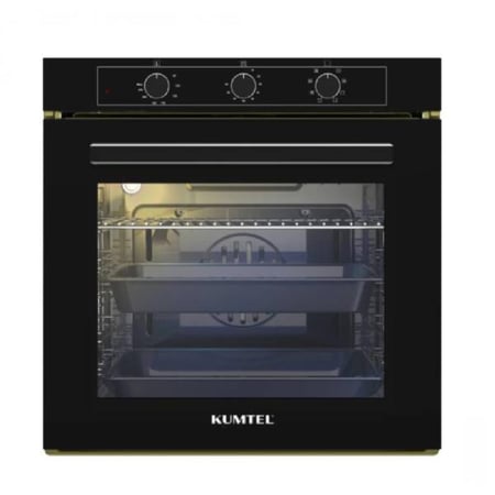 فرن كومتل زجاجي اسود 60 سم 56 لتر 8برامج