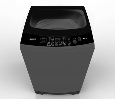 فيشر غسالة منزلية اتوماتيك علوية، سعة 15 كجم، قفل تحكم، فضي- FAWMT-M150GIDD