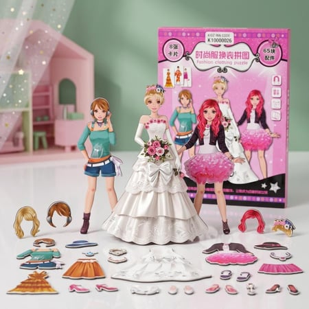 لعبة  تغيير الملابس  والاكسسوارات المغناطيسية للبنات