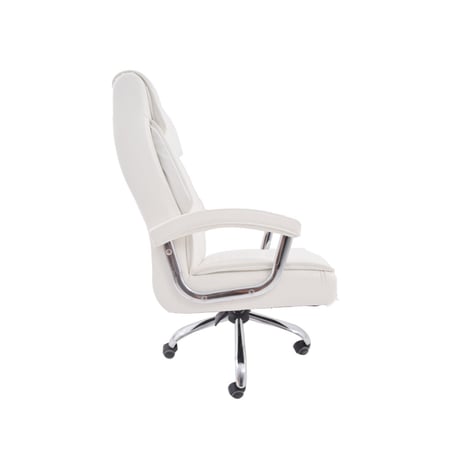 كرسي دوار جلد ابيض من كاما C-XH-9241