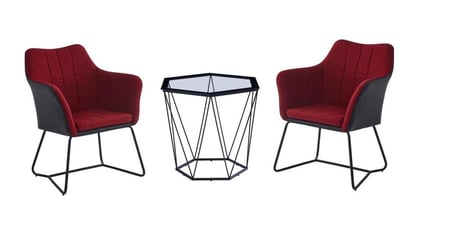 طقم 1+2 طاولة وكرسي لون أحمر*أسود مقدمة لكم من كاما