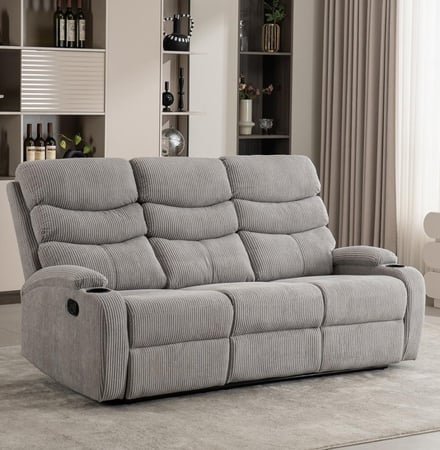 كرسي استرخاء ثلاثي ثابت قماش شمواه لون رمادي من كاما