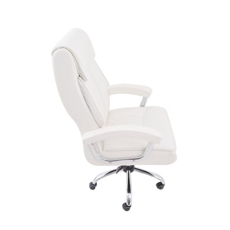 كرسي دوار جلد ابيض من كاما C-XH-9241