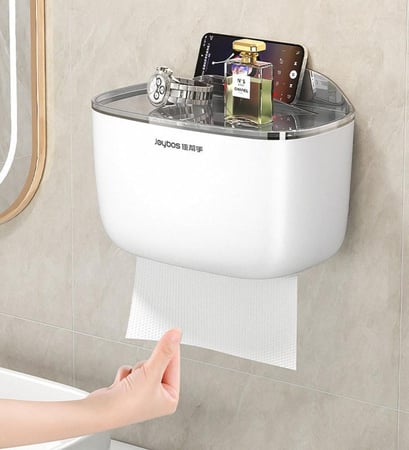 حامل مناديل للحمام مع رف