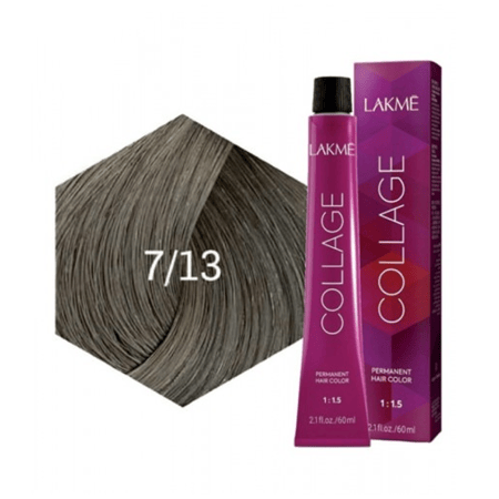 صبغة شعر دائمة أشقر متوسط ذهبي رمادي 7.13 من لاكمي 60 مل
