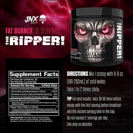 ذا ريبير حارق دهون 30 حصة JNX The Ripper Fat Burner 150g